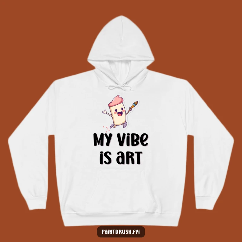 Funny Paintbrush Hoodie - Cozy Leaping Dots Design, Perfect Warm Funny Gift