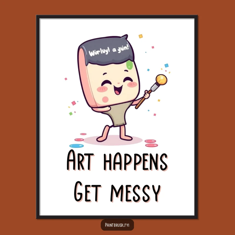 Free Printable Wall Art: Glee Paintbrush Confetti - Humorous Downloadable Decor for Art Lovers