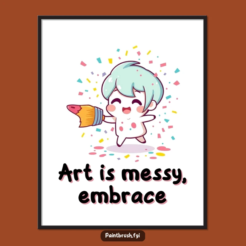 Free Printable Wall Art: Tripping Paintbrush Confetti Paint Splash