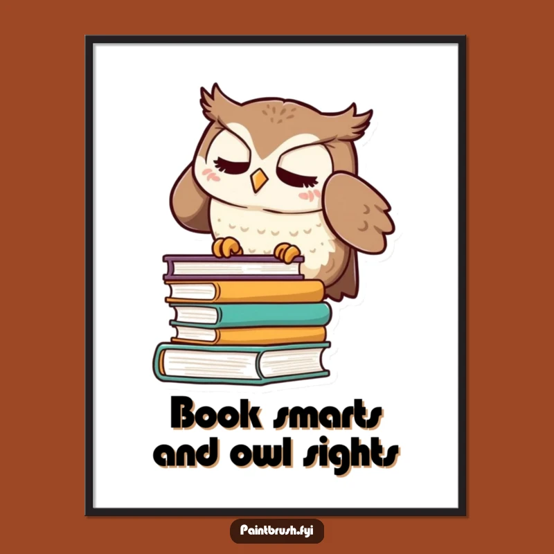 Free Printable Wall Art: Meticulous Owl Organizing Books Funny Downloadable Art