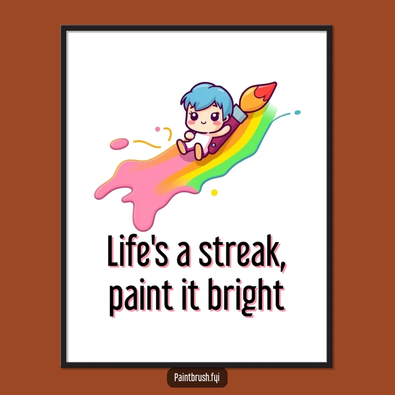 Free Printable Rainbow Paintbrush Art - Funny Downloadable Decor for a Cheerful Space!