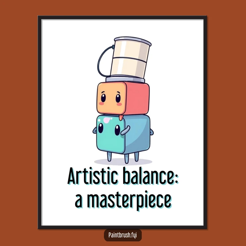 Funny Free Printable Wall Art: Cube's Dizzying Paint Can Stack Art Downloadable