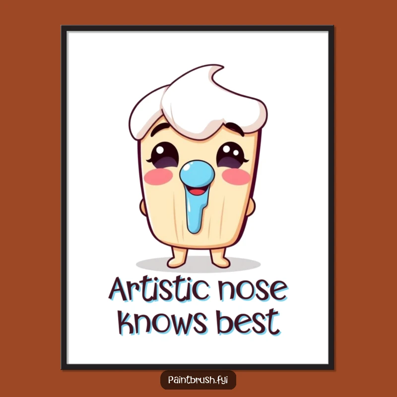 Funny Free Printable Wall Art: Giggling Paintbrush - Quirky DIY Home Decor Download!