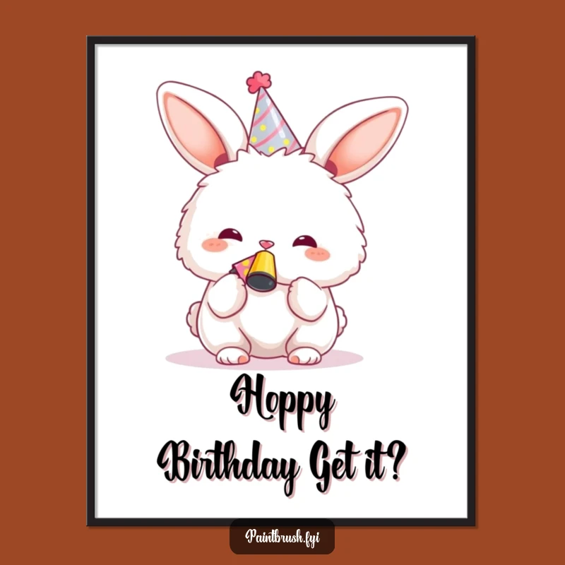 Free Printable Wall Art: Funny Bunny Party Scene for Whimsical Downloadable Decor