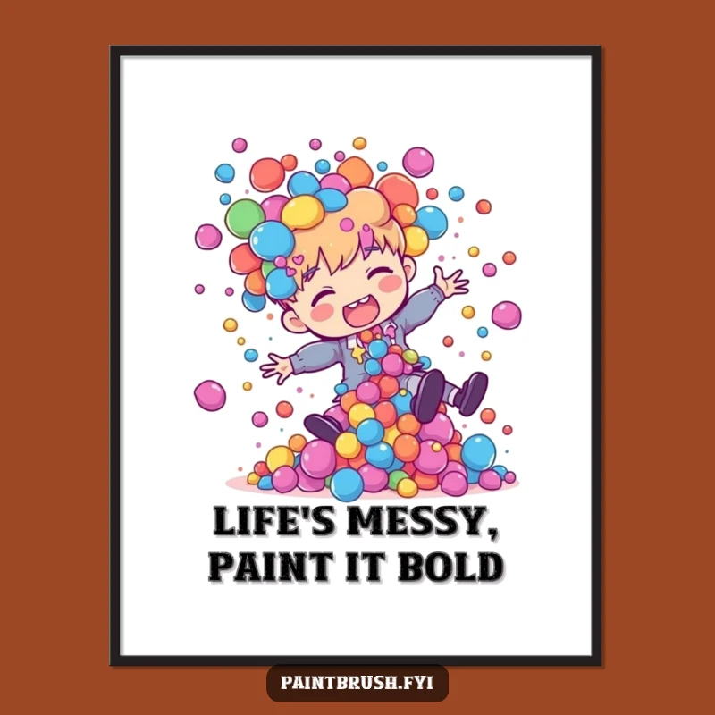 Funny Free Printable Wall Art: Painter's Explosive Color Cascade Art Downloadable
