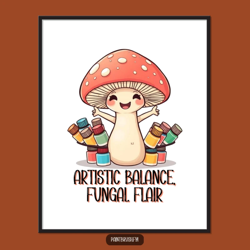 Mushroom Art Balance: Free Printable Wall Decor, Hilarious Downloadable Creative Gift