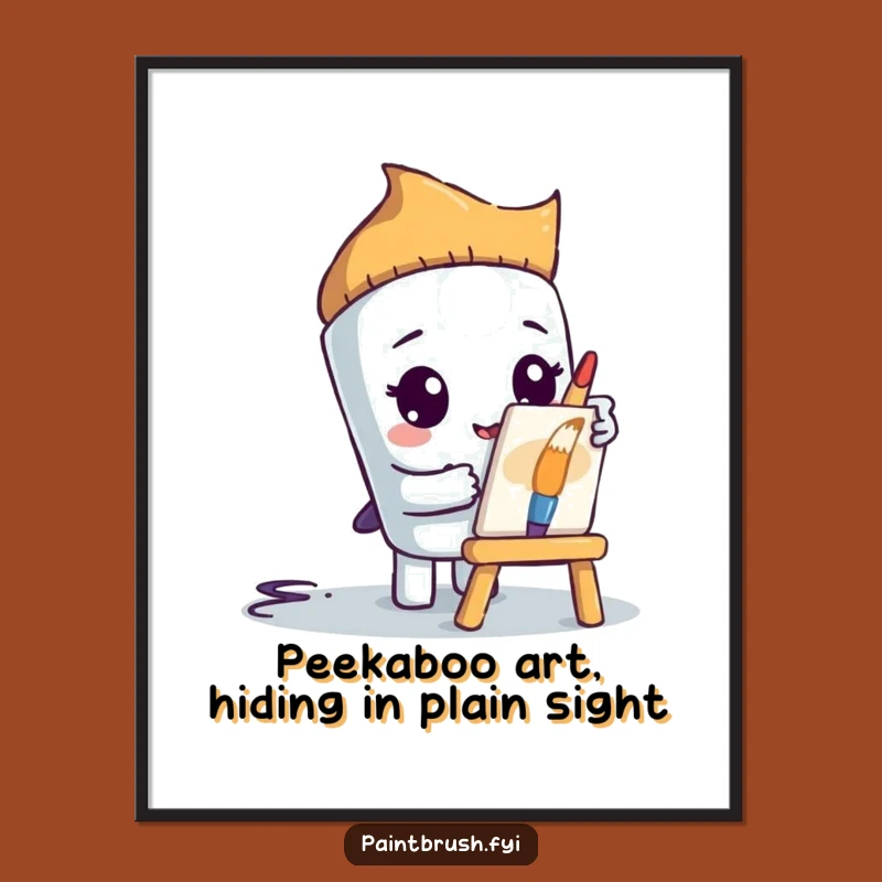 Free Printable Shy Paintbrush Art - Funny Downloadable Decor to Make You Smile!