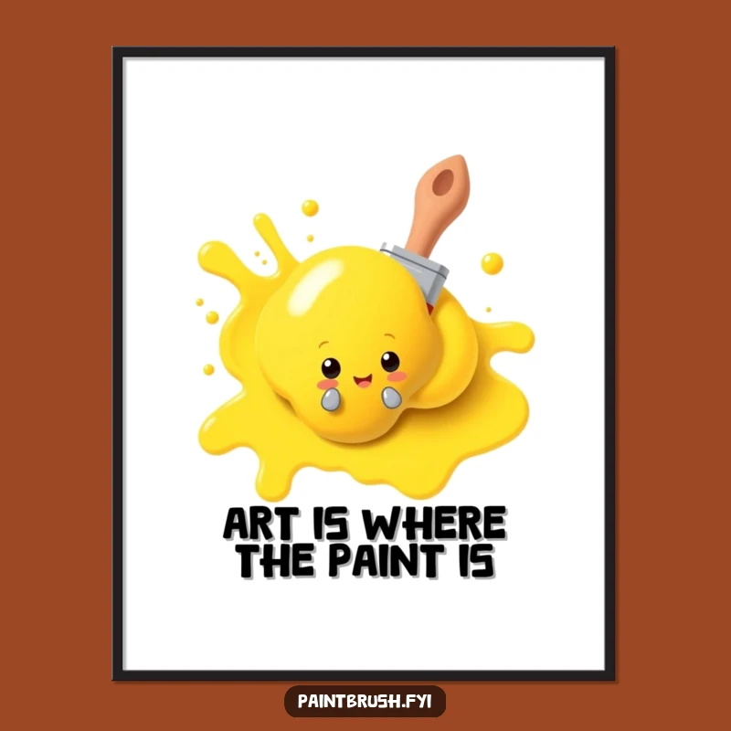 Vibrant Free Printable Wall Art: Paintbrush Character's Artistic Flair for Your Walls