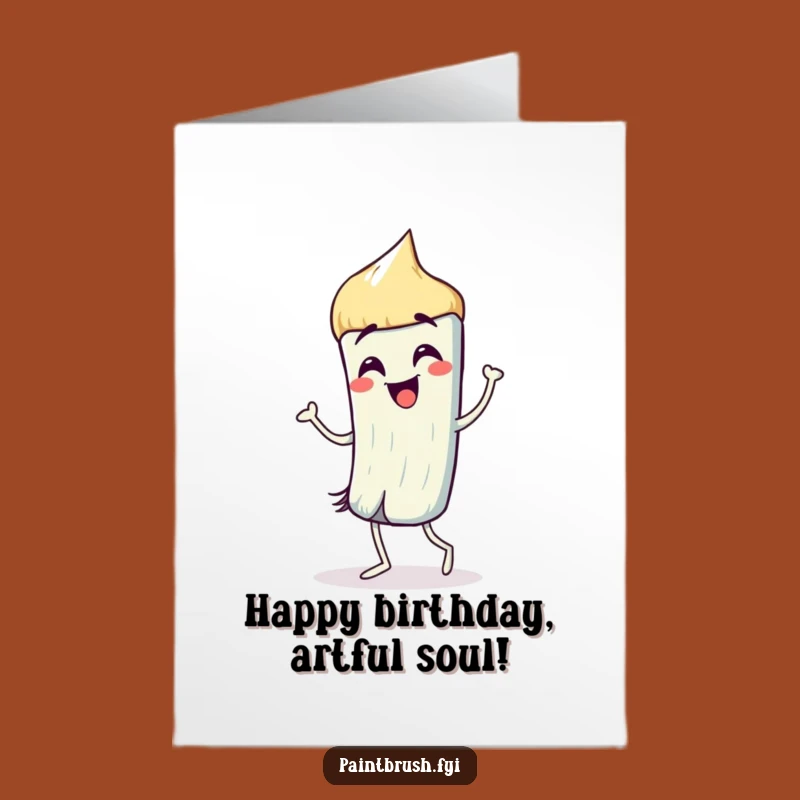 Free Printable Birthday Card: Dancing Paintbrush Fun - Funny Downloadable Gift