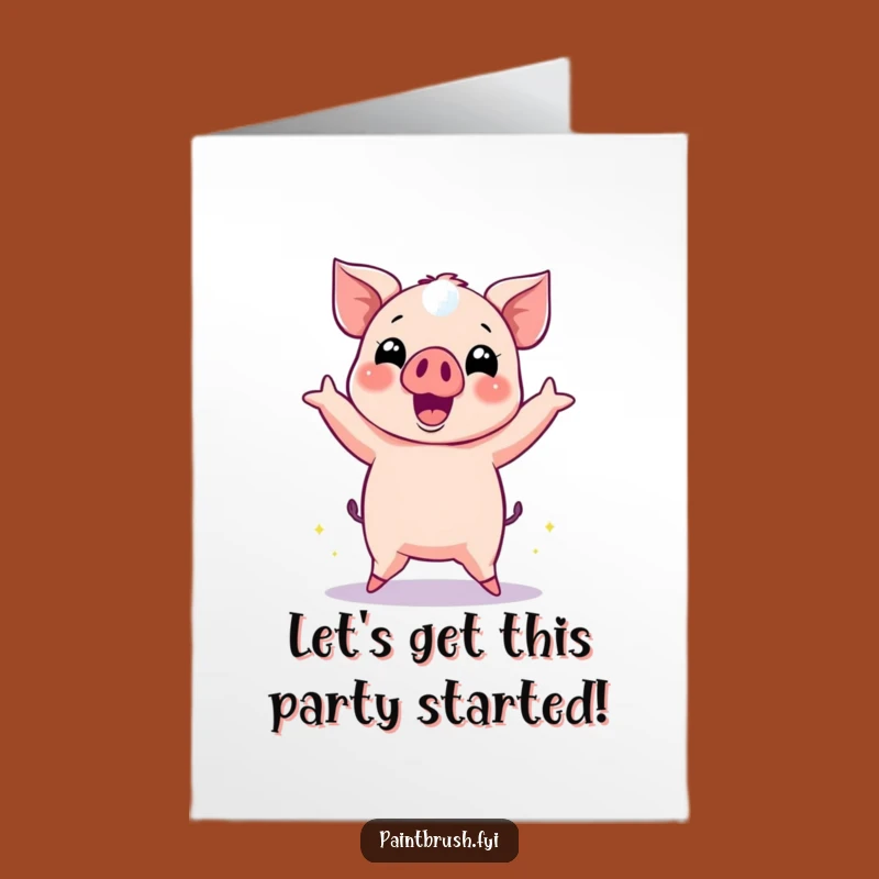 Free Printable Birthday Card: Dancing Piggy for a Funky Downloadable Gift