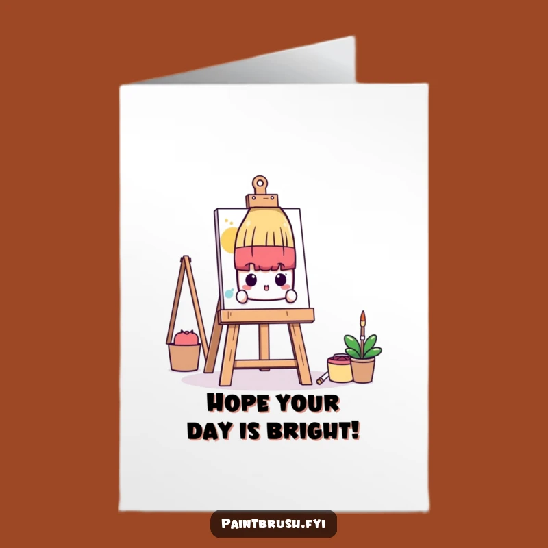 Free Printable Birthday Card: Shy Paintbrush Art - Humorous Downloadable Gift Surprise