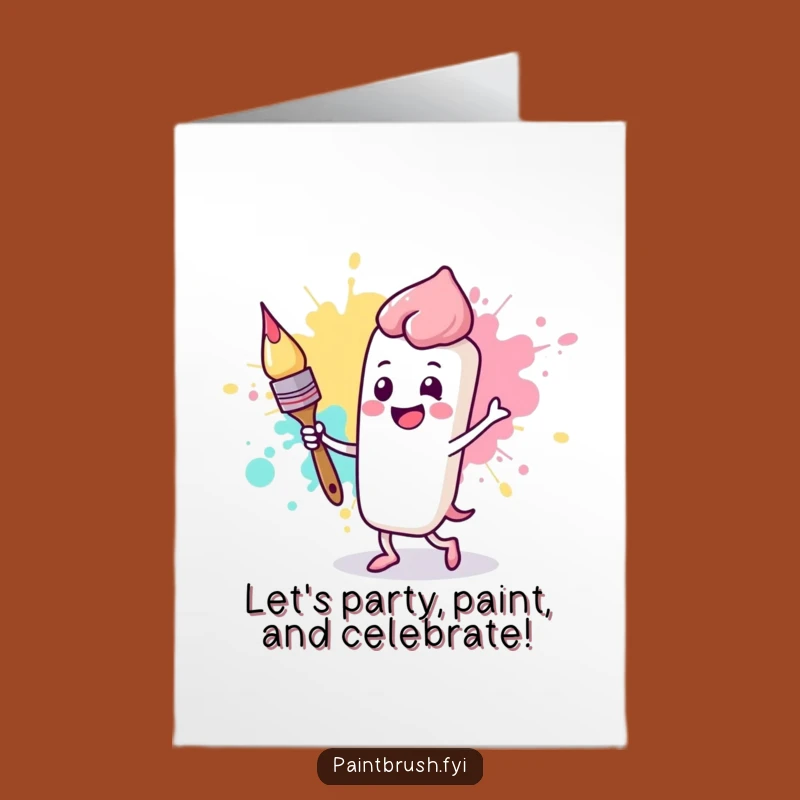 Free Printable Happy Paintbrush Birthday Card - Fun Downloadable Gift for Joyful Celebrations