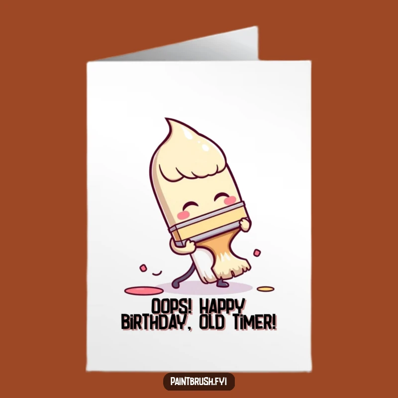 Free Printable Funny Birthday Card: Tripping Paintbrush, Hilarious DIY Downloadable Gift