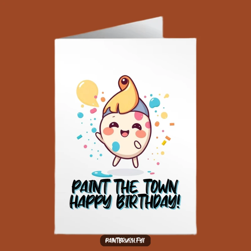 Free Printable Birthday Card: Paintbrush Splatter for a Colorful & Funny Gift