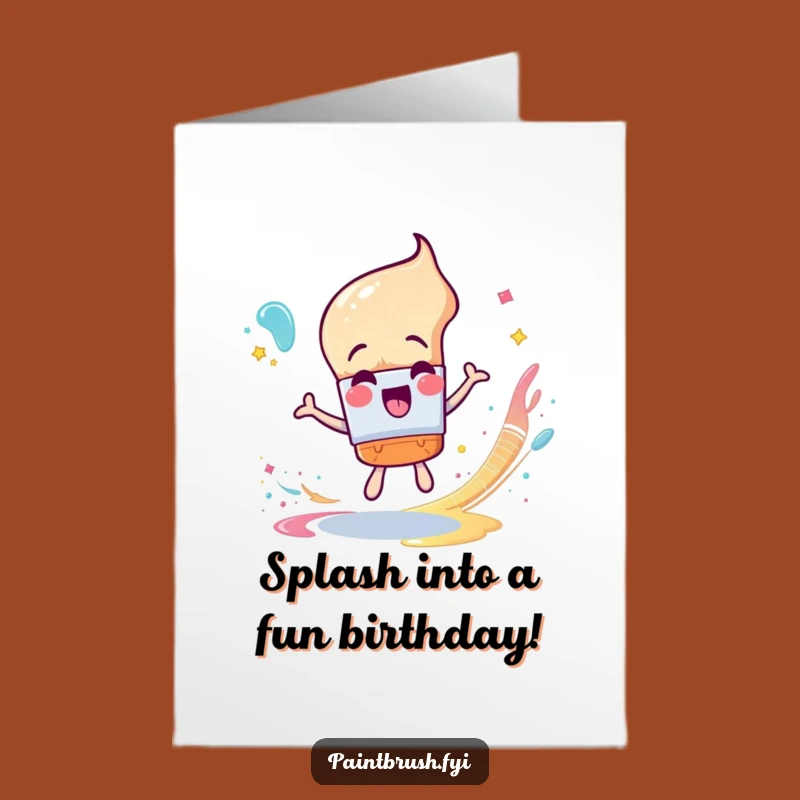 Free Printable Birthday Card: Paintbrush Art Wishes Downloadable Gift