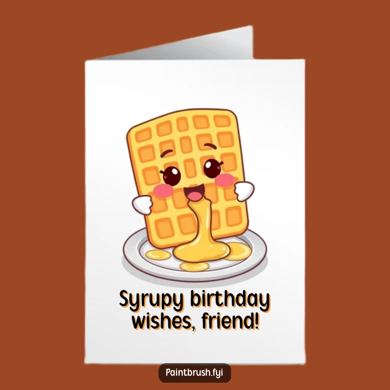 Free Printable Birthday Card: Waffle Splash Fun, Downloadable Funny Gift
