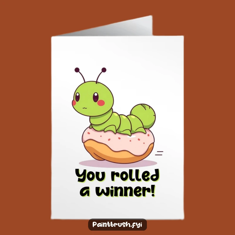 Free Printable Congrats Card: Caterpillar Donut Adventure, Downloadable Humorous Achievement Gift