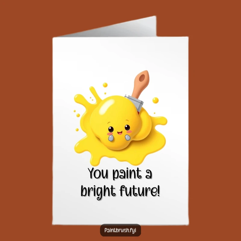 Free Printable Congrats Card: Paintbrush Celebrates Your Colorful Achievement