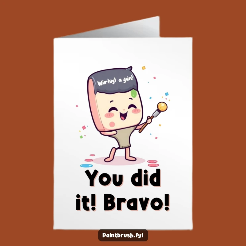 Free Printable Congrats Card: Paintbrush Confetti - Joyful Downloadable Greeting for Any Achievement