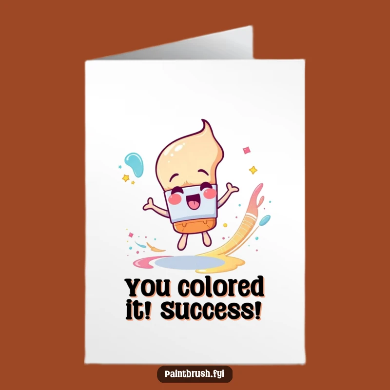 Free Printable Congrats Card: Paintbrush's Creative Flair Downloadable Gift