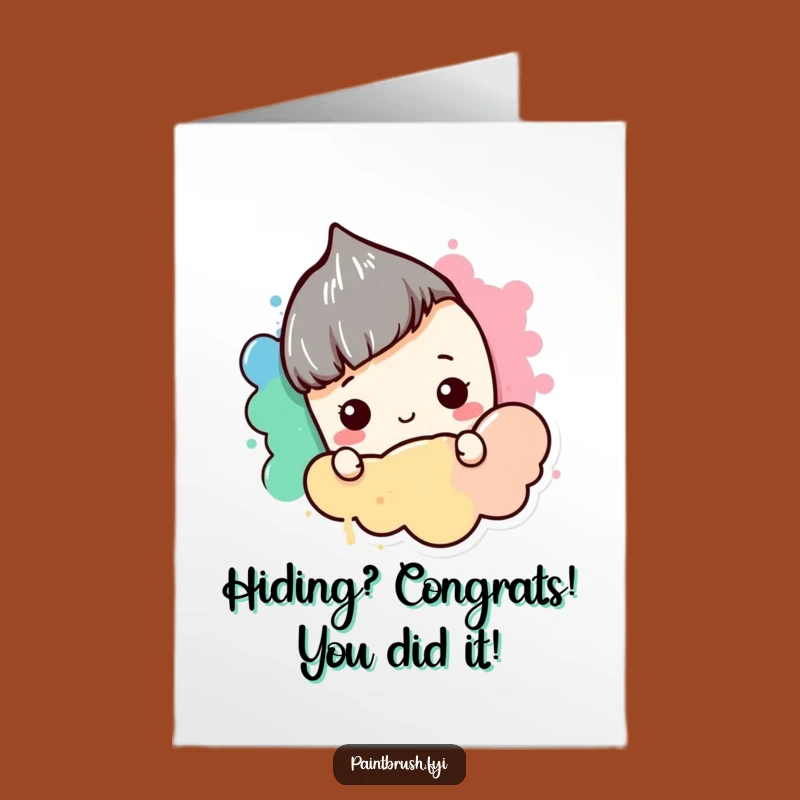Free Printable Congrats Card: Shy Paintbrush, Cute DIY Congratulations Downloadable