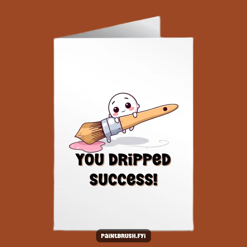 Free Printable Congratulations Card: Brush's Tumble - A Hilarious Downloadable Win!