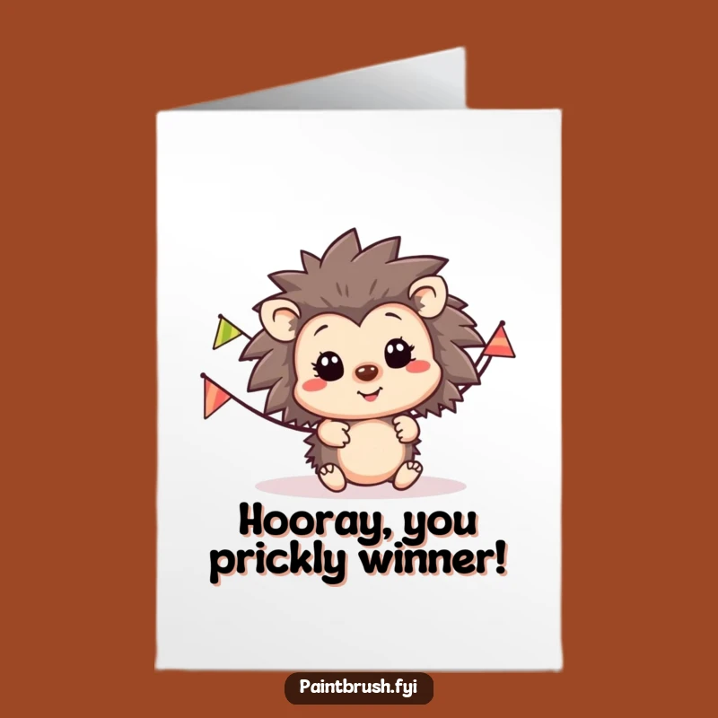 Free Printable Congrats Card: Hedgehog Banner Party DIY Downloadable Gift
