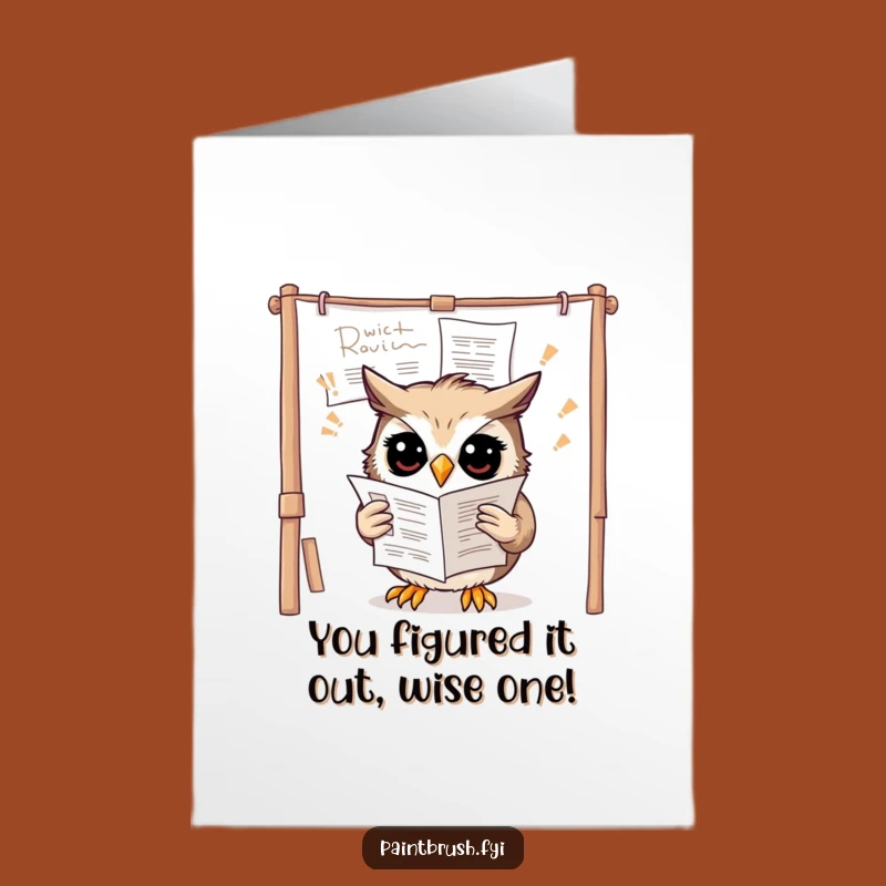 Owl Art Confusion Congrats Card: Free Printable, Hilarious Learning Curve Gift