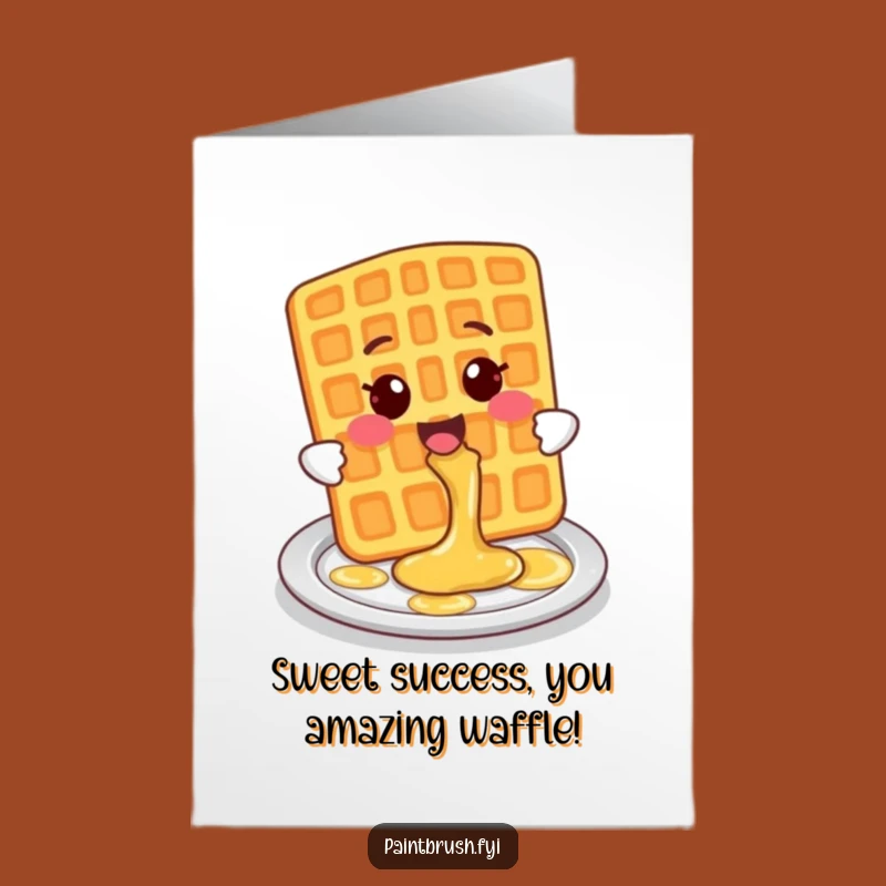 Free Printable Congrats Card: Waffle Syrup Splash, Downloadable Funny Gift