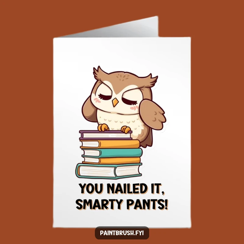 Free Printable Congrats Card: Organized Owl Achievement Funny Downloadable Gift