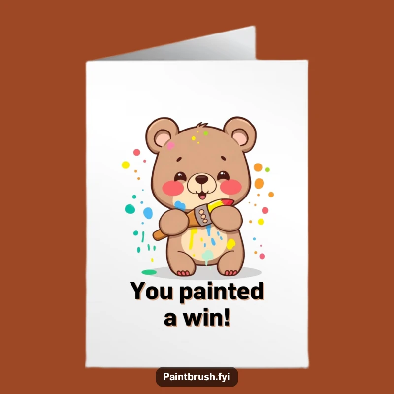 Free Printable Congrats Card: Rainbow Bear Art Lover, Hilarious DIY Download Gift