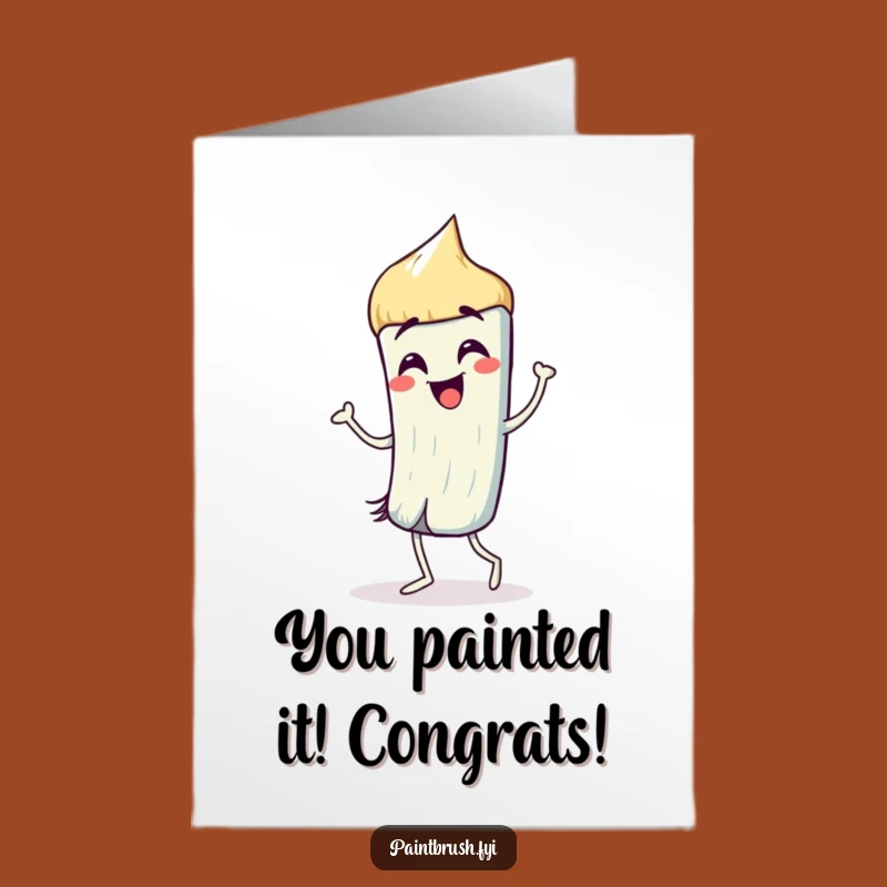 Free Printable Congrats Card: Artful Brush Dance - Downloadable