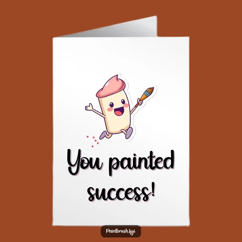Free Printable Congrats Card: Excitable Paintbrush, Dots Trail - Fun Downloadable Gift
