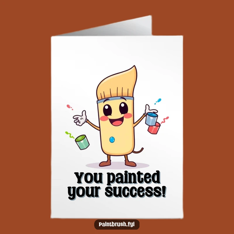 Free Printable Congrats Card: Juggling Paint Pots, Funny Downloadable Gift for Achievements