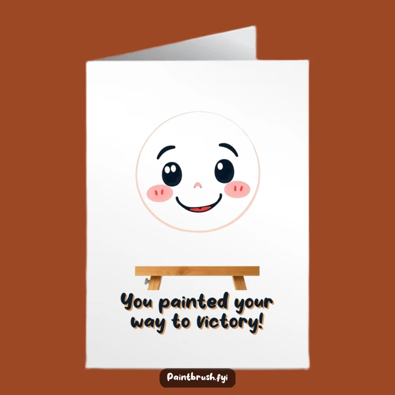 Free Printable Congrats Card: Smile-Painting Brush - Celebrate Success!