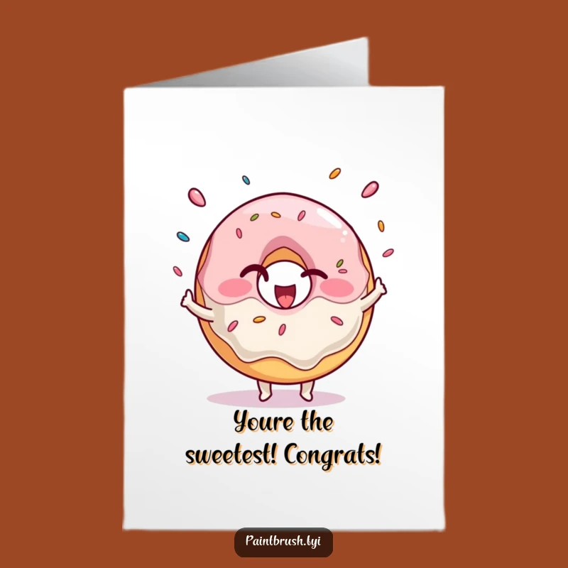Free Printable Juggling Donut Congrats Card: Funny Sweet Success Gift