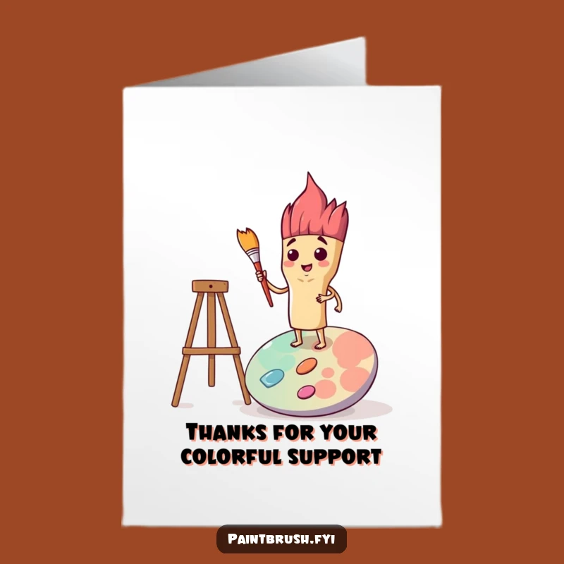 Free Printable Determined Paintbrush Thank You Card - Strong Downloadable Gift of Thanks