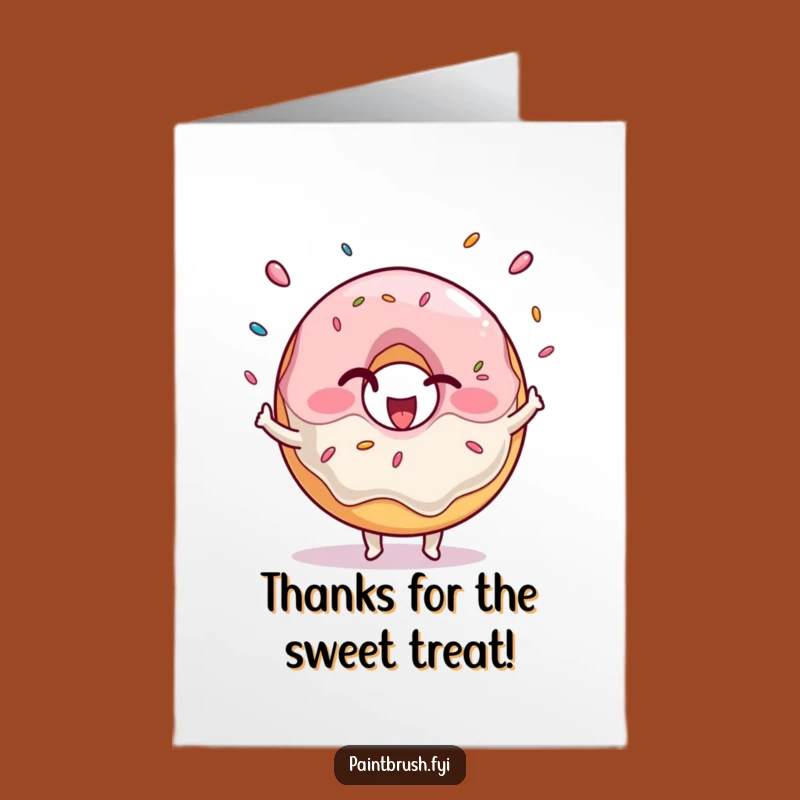 Free Printable Juggling Donut Thank You Card: Funny Gratitude Gift