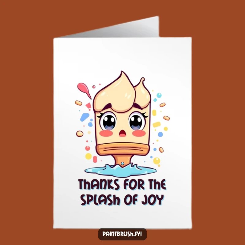 Free Printable Surprise Thank You Card: Shocked Paintbrush, Funny DIY Gratitude