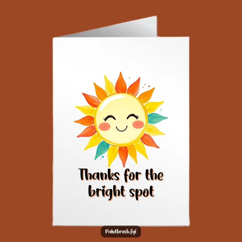 Free Printable Thank You Card: Paintbrush's Sunny Gratitude, A Funny Downloadable Gift