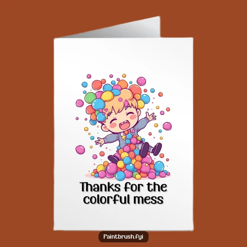 Free Printable Thank You Card: Painter's Colorful Oops - Thanks a Bunch!