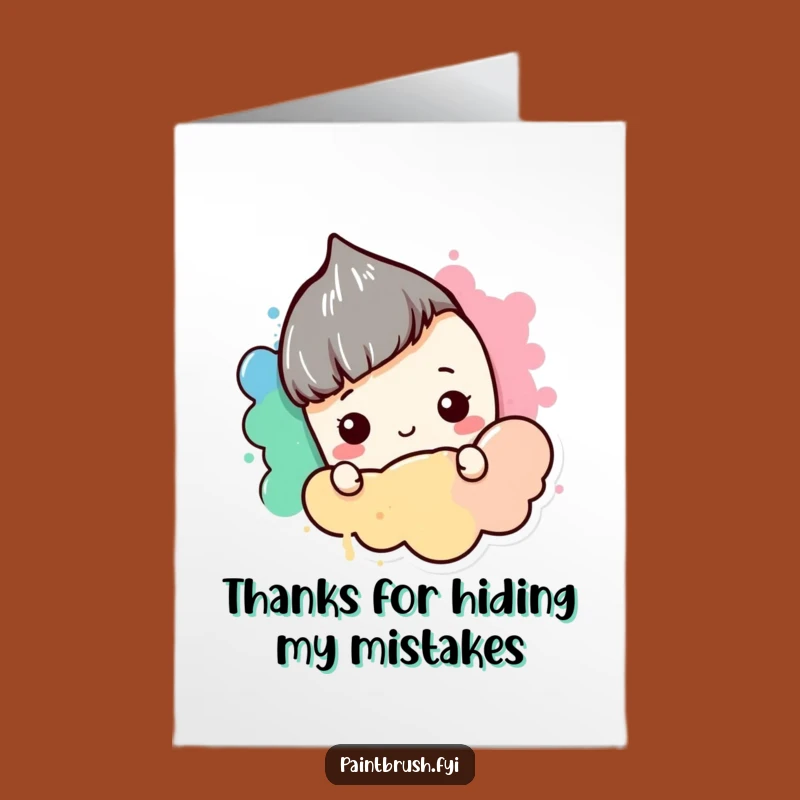 Free Printable Thank You Card: Shy Paintbrush, Sweet DIY Gratitude Downloadable