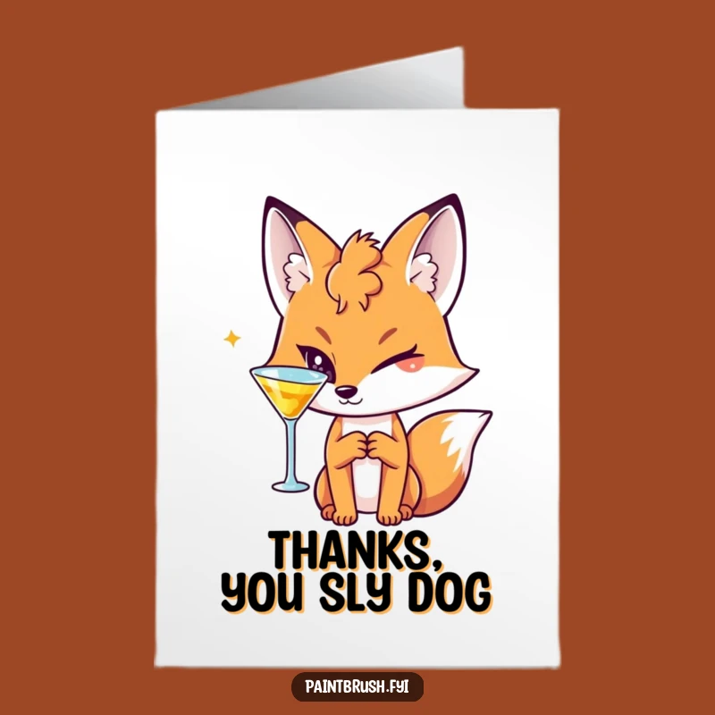 Free Printable Thank You Card: Sly Fox Thanks for a Classy Downloadable Gift