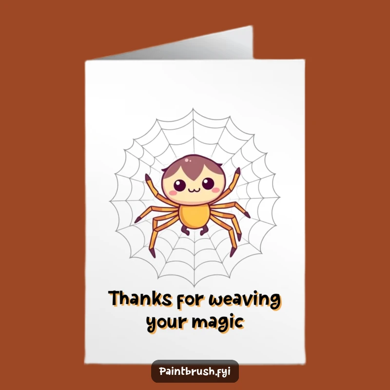 Free Printable Thank You Card: Spider's Web of Thanks Funny Downloadable