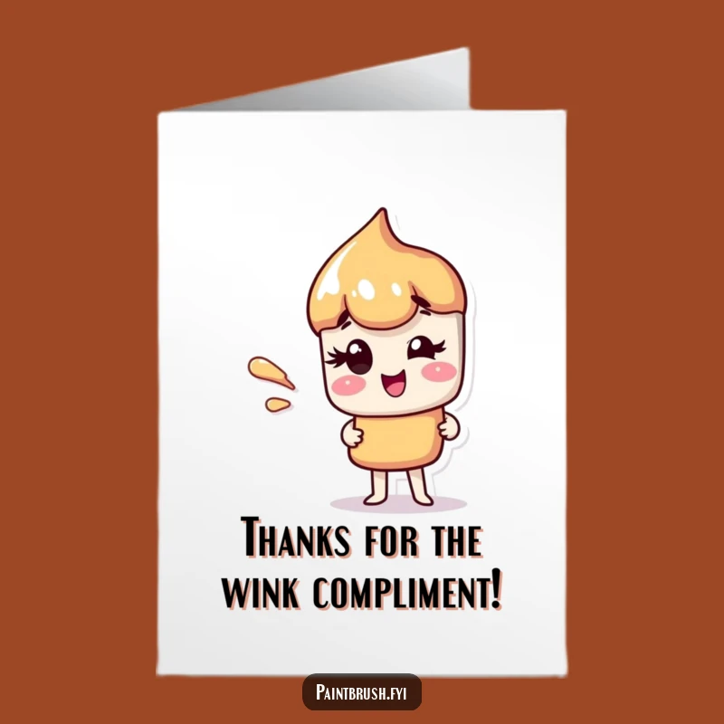 Free Printable Thank You Card: Winking Paintbrush - Artsy Gratitude!