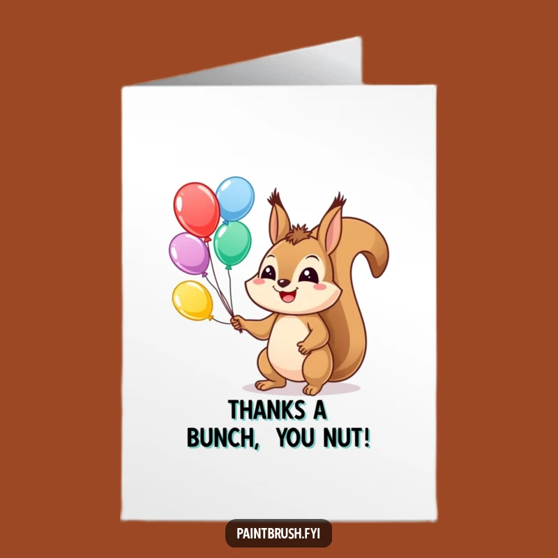 Free Printable Thank You Card: Grateful Squirrel for a Playful Downloadable Gift