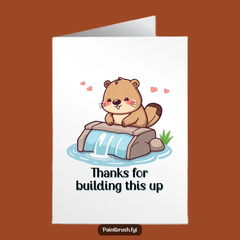 Free Printable Thank You Card: Diligent Beaver's Work Funny Downloadable