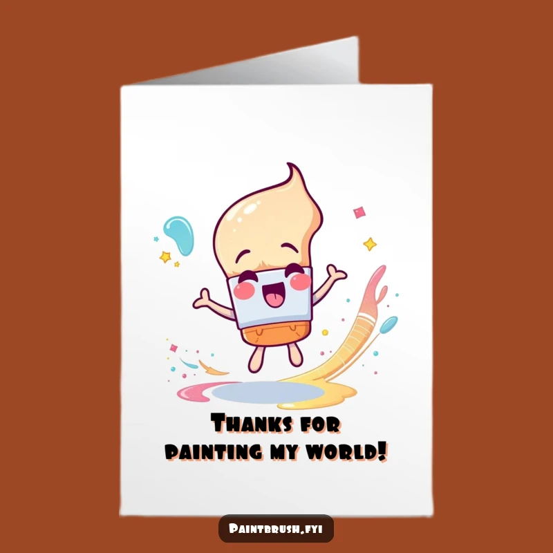 Free Printable Thank You Card: Paintbrush's Colorful Thanks Downloadable Gift
