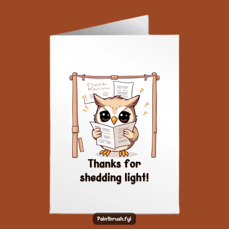 Thanks for the Help Owl Card: Free Printable Thank You, Hilarious Guidance Gift
