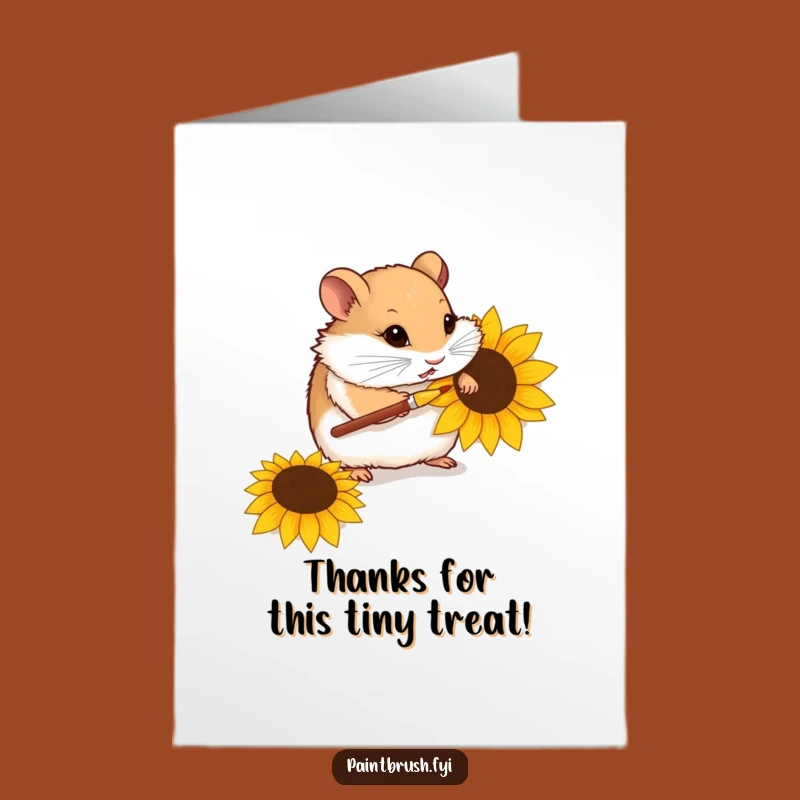 Free Printable Hamster Art Thank You Card: Funny Downloadable Decor for Appreciation